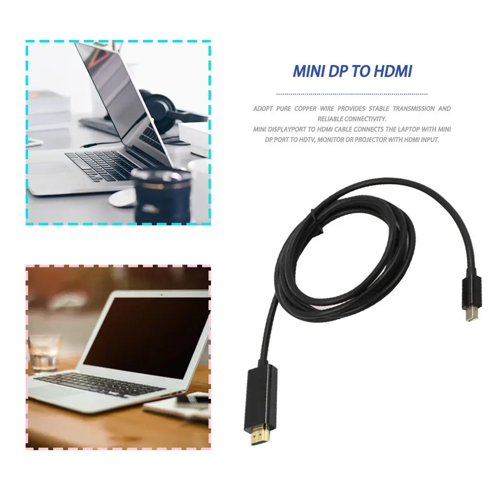 1,8 м мини кабель DP-HDMI папа-мама Thunderbolt DisplayPort к HDMI адаптер конвертер для Macbook Pro Air проектор кабель