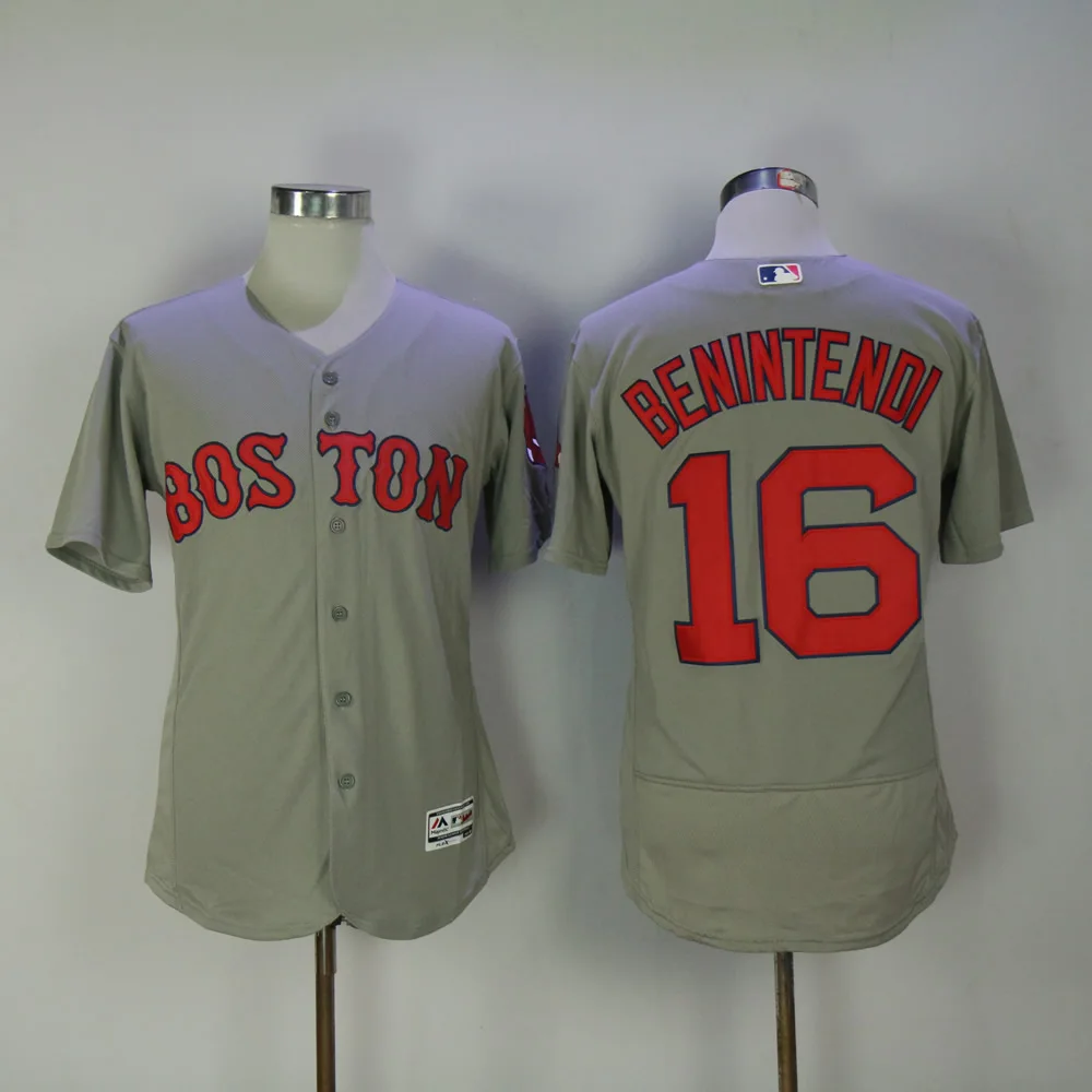 Мужские ботинки Boston Mookie Betts Xander Bogaerts J.D. Martinez Andrew Benintendi Chris Sale Jackie Bradley Flex& Cool Base Jersey - Цвет: Серебристый