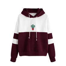 Women's Fashion Sweatshirt Womens Long Sleeve Cactus Print Hoodie Sweatshirt Hooded Pullover Tops Blouse dropshipping#DN
