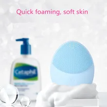 Профессиональный электрический силиконовый Очищающая щетка для лица Водонепроницаемость, вибрация отшелушивающая Чистка глубоко для пор и угрей уход за кожей