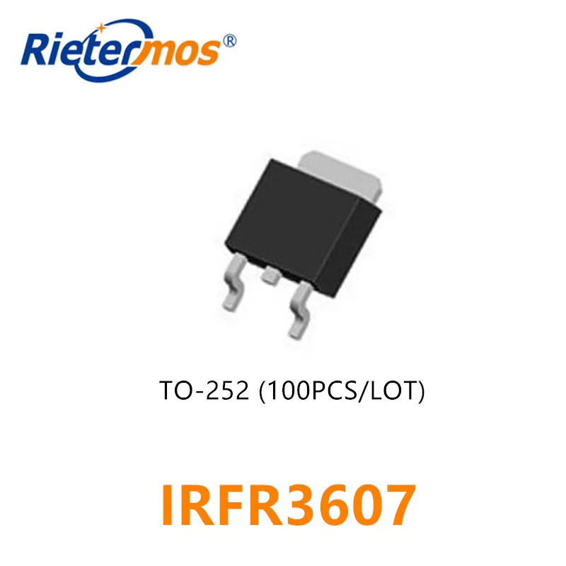 100 шт. IRFR3607 IRFR3607PBF FR3607 TO252 N-CHANNEL 75 В SMD