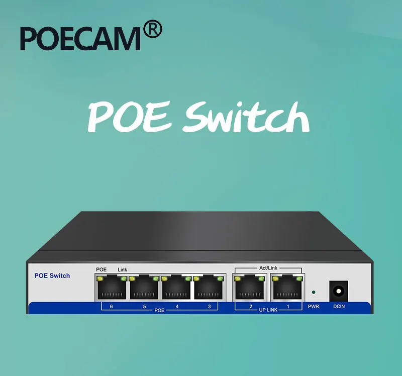 CCTV active 4 Порты 10/100 м коммутатор питания через Ethernet Мощность Over Ethernet для PoE IP Камера Системы сетевая переключатели 2 Порты по восходящей линии
