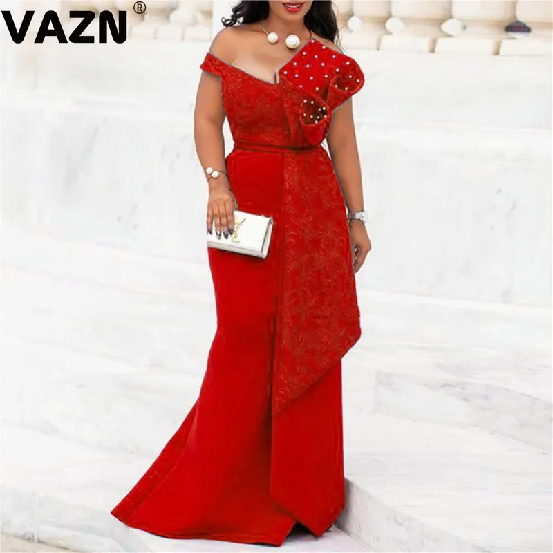 VAZN High-end высокое качество молодой леди из Примечание сексуальное Клубное платье Модная однотонная Для женщин тонкий Высокая Талия русалки длинное платье