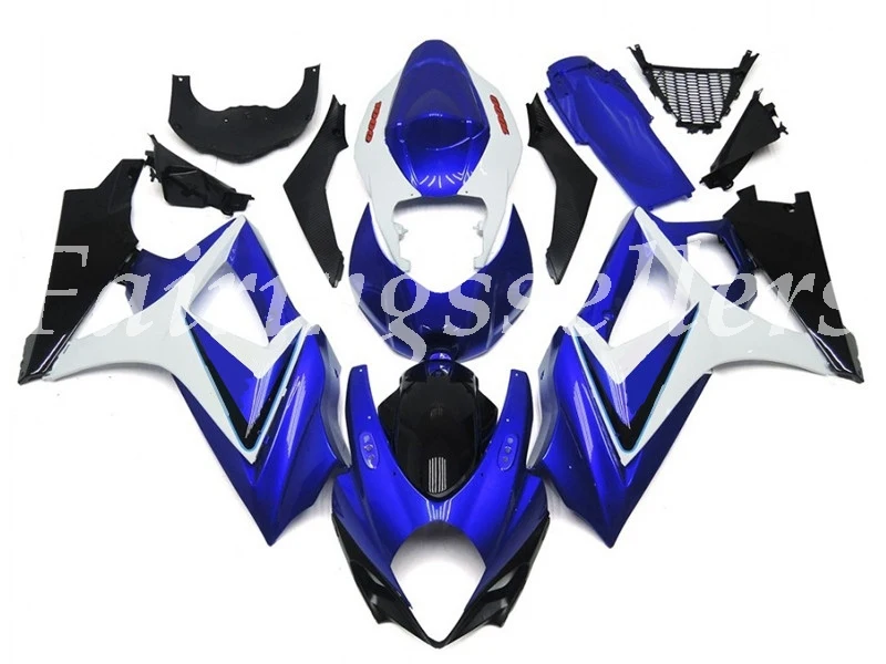 Литье под давлением ABS мотоцикл обтекатели комплект подходит для Suzuki GSX-R1000 2007 2008 gsxr1000 07 08 Обтекатели черный белый желтый - Цвет: Gloss Blue White