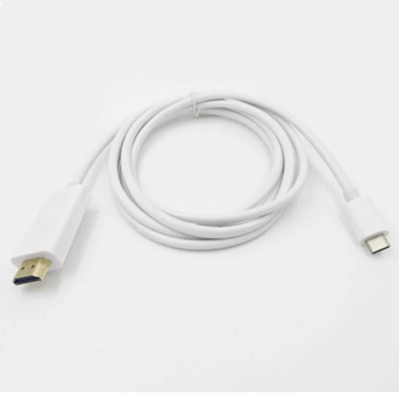 Usb type C к HDMI адаптер, USB 3,1(USB-C) к HDMI адаптер конвертер «Папа-мама» для MacBook2016/huawei Matebook/Smasung S8 - Цвет: 1.8m white A version