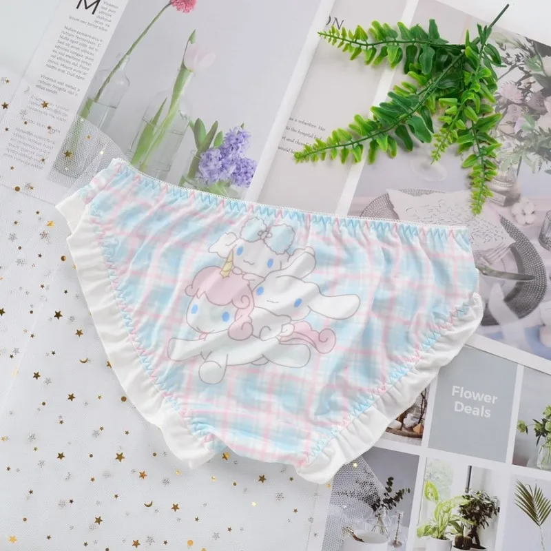 LEECHEE Japanese Briefs Milk Silk Panty Ladies Kawaii Cartoon Puppy Bunny Underwear Anime Printing Young Girl Student Underpants women's underwear