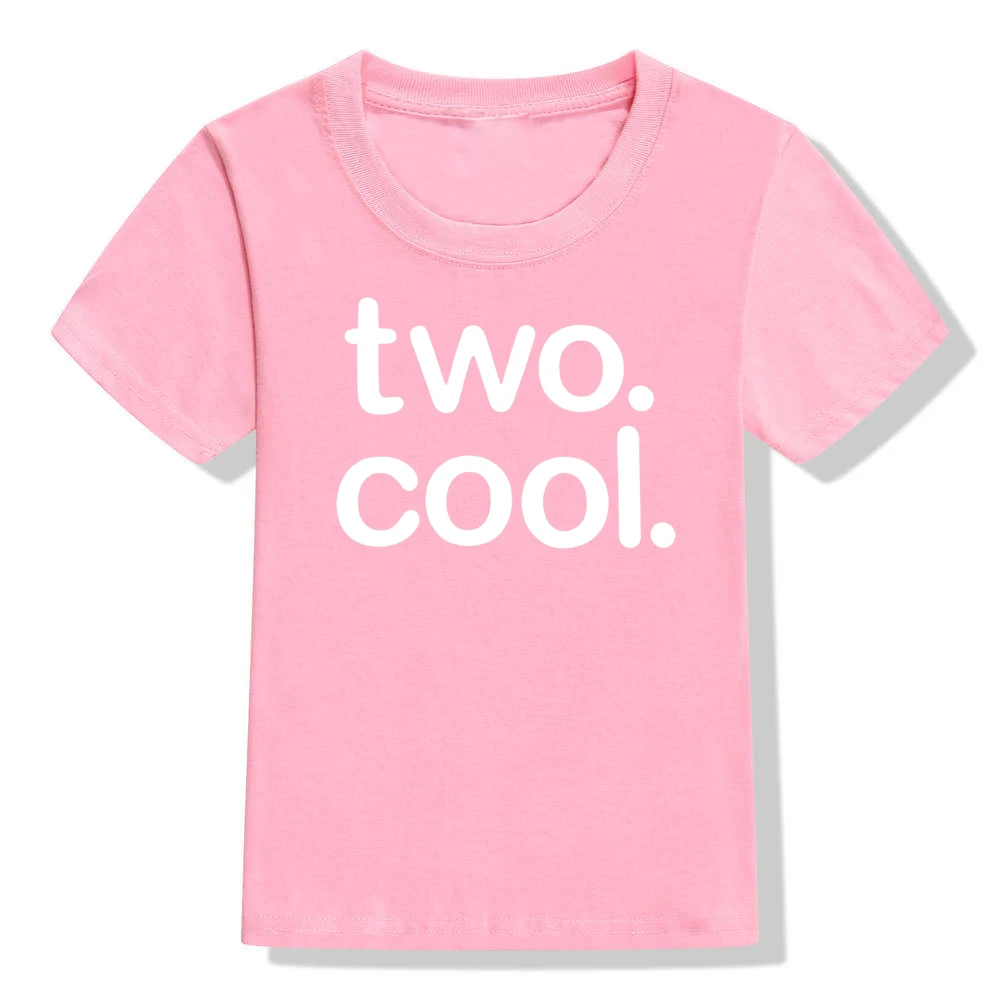 Две крутые Детские футболки с принтом; забавная футболка с короткими рукавами для маленьких мальчиков и девочек на 2 дня рождения; модная детская повседневная футболка с круглым вырезом