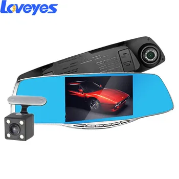 

4.3-inch Rearview Mirror Driving Data Recorder HD Night Vision Dual Lens Reversing Image DVR Car Dash Cam Video Recording L701