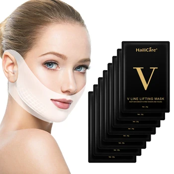 

4D Double V Face Hanging Ear Face Paste Hydrogel Mask Lifting Firming Thin Masseter Double Chin Mask V Shape Face Care Slim Mask