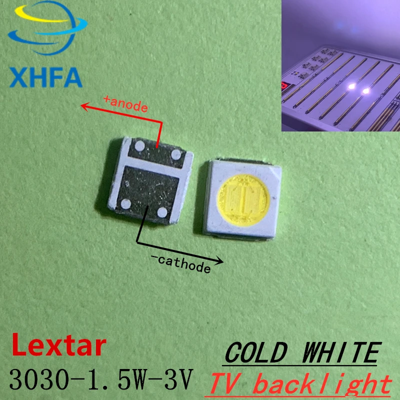 100 шт. для lextar светодиодный подсветка 1 Вт 3030 3 в холодный белый 80 90LM ТВ применение