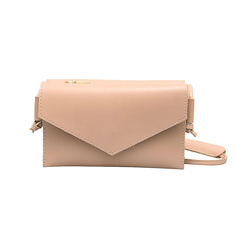

ABZC-Fashion Lady Envelope Bag Clutch Bag Solid Shoulder Bag Ladies Simple Multi-Function Evening Bag