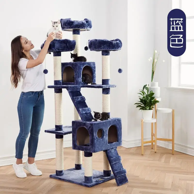 Игрушка для домашних животных, скалолазание для кошек с кошачьим туалетом, большая игрушка для кошек, вилла, многослойная скалолазационная доска для кошек - Цвет: A2