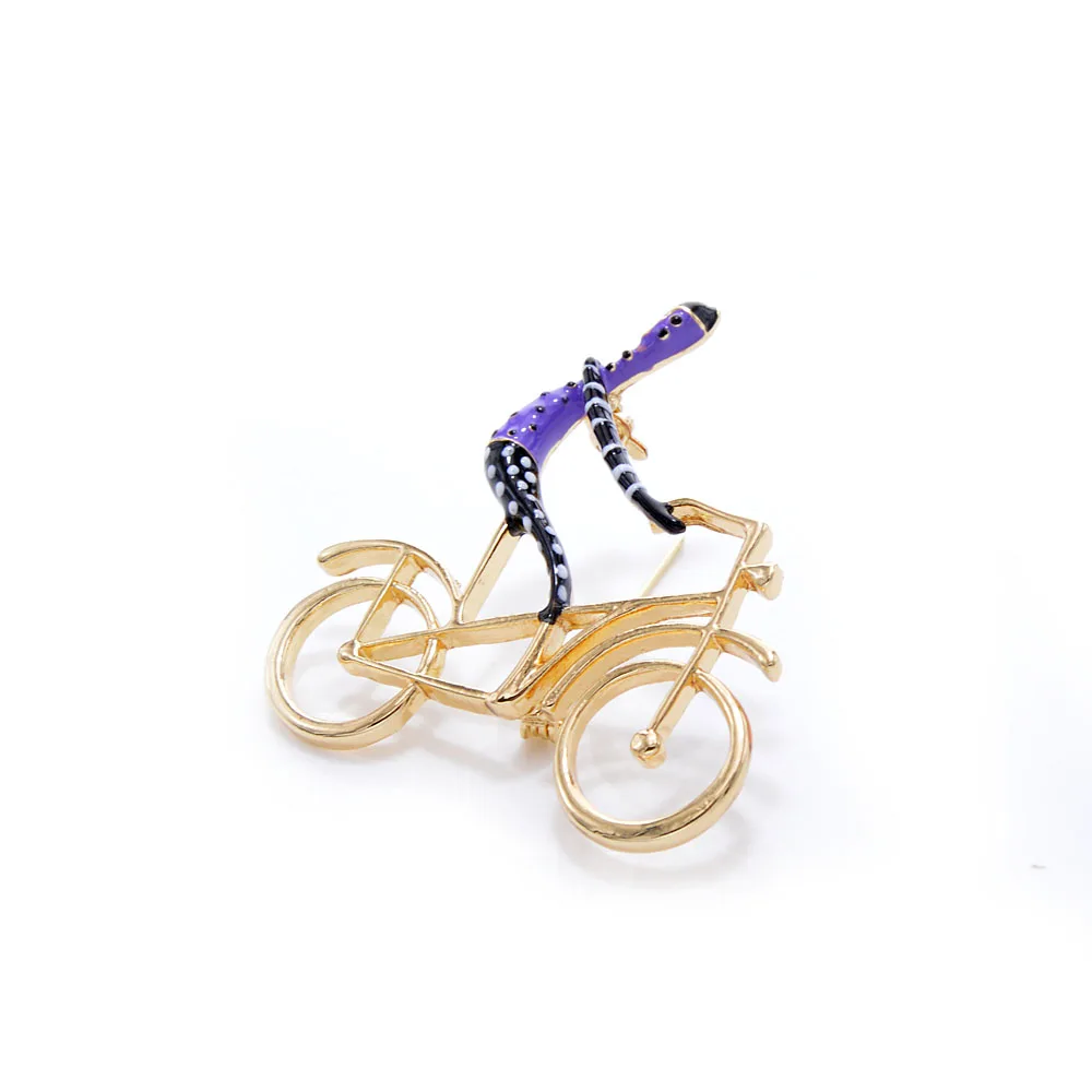 CINDY XIANG Enamel Ride Bike Brooches for Women Fashion Creative Design Jewelry 3 Color Avaible High Quality New