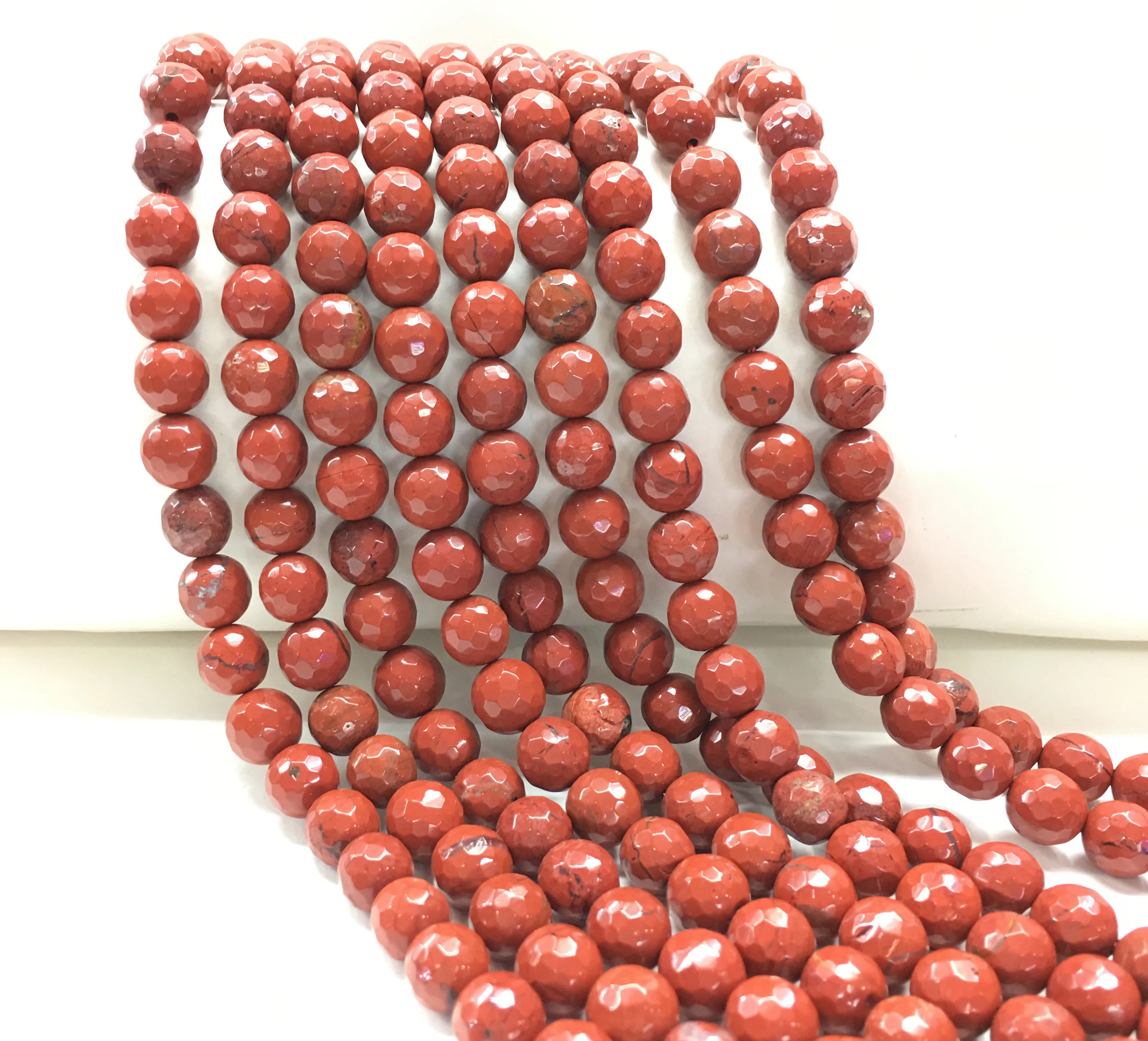 

Factory Price Natural Faceted Genuine Red Creek Jasper Loose Beads Healing Energy Jewelry Handmade Making DIY Bracelet Necklace