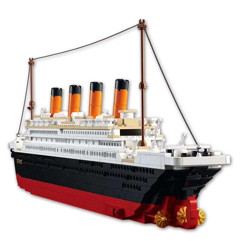 Titanic RMS cruise Boat ship City Model building kits 3D Blocks Educational Figures diy toys hobbies for children Bricks | Игрушки и