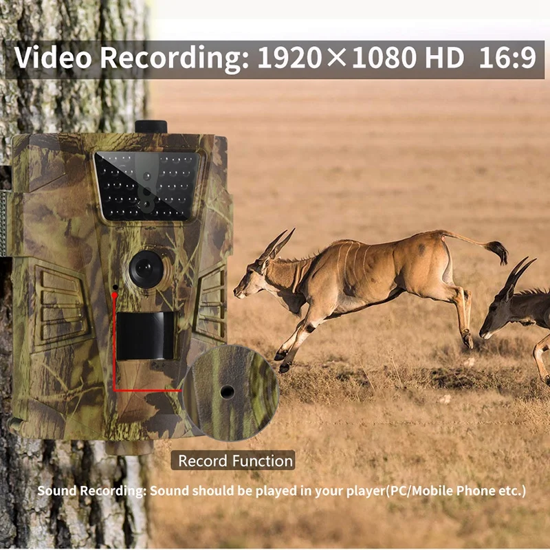 Ht-001B камера 12Mp 1080P 30Fps Инфракрасные светодиоды 850Nm охотничья камера Ip54 Водонепроницаемая камера ночного видения угол 120 градусов дикая