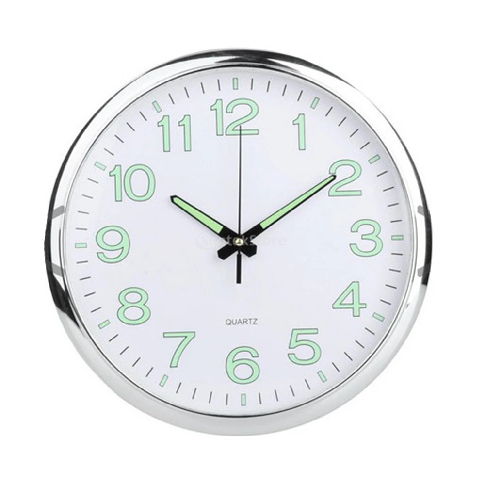 white wall clock 12 Inch Luminous Minimalist Wall Clock Modern Design White Quartz Simple Glowing Hanging Clocks Bedroom Living Room Decoration wall clock shop near me Wall Clocks