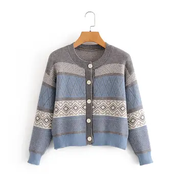 

2020 Early Autumn New Women Loose Wild Knit Cardigan Short Slim Sweater Long Sleeve Jacket