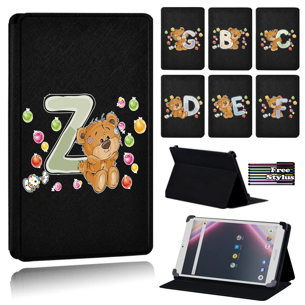 

Case for Archos Core 80 /Archos Core 101 (3G/3G Ultra/3G V2) Cute Bear Letter PU Leather Anti-fall Tablet Case + Free Stylus