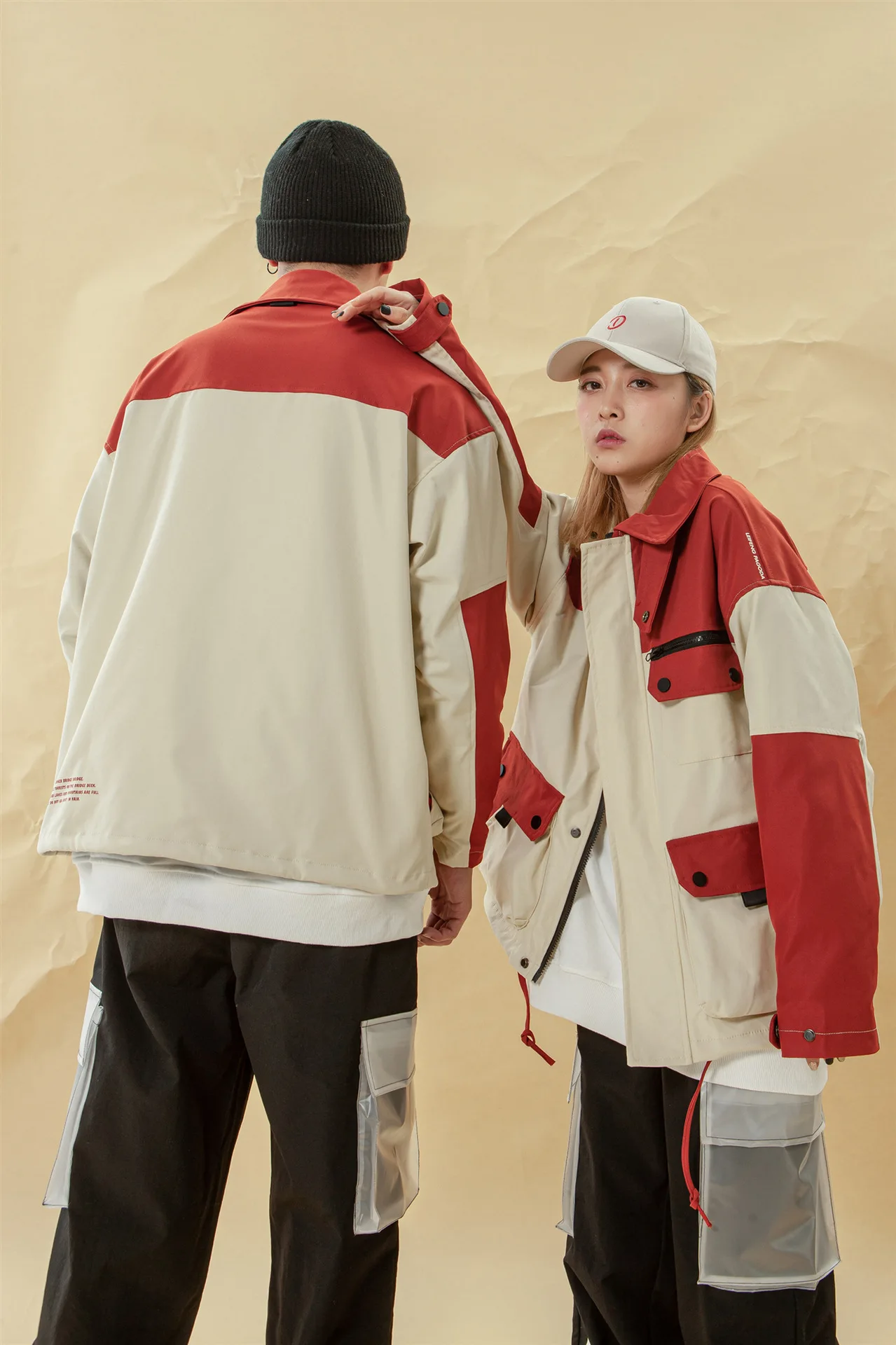 

Mixed Colors Multi-pockets Tooling Jacket Men's Japanese-style Couples Casual Popular Brand Coat