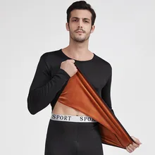 Мужское зимнее термобелье из мериносовой шерсти, длинные кальсоны, одежда для мужчин, термо рубашка+ штаны, костюм плюс бархатный утепленный