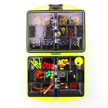 

184 Pcs Rock Fishing Tackle Kits Set Jig Hooks Space Beans Sinker Slides Stopper