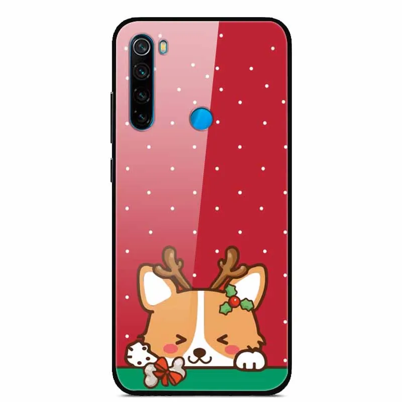 Рождественский чехол для Xiaomi Redmi Note 8 T чехол из закаленного стекла, Жесткий Чехол для телефона для Redmi 8 8A чехол для Redmi 7 7A чехол для Note 8 Pro