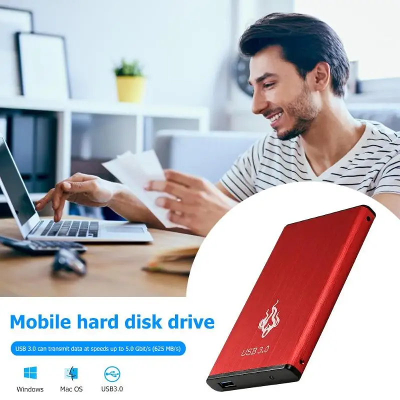 Красный 2,5 дюйма 2 ТБ/1 ТБ/500 Гб USB3.0 внешний жесткий диск SATA III устройство хранения памяти HDD для портативных ПК Внешние жесткие диски