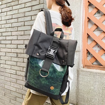 

Famous brand design Korean college students backpack high school harbor large capacity matching tide cool street wind backpack