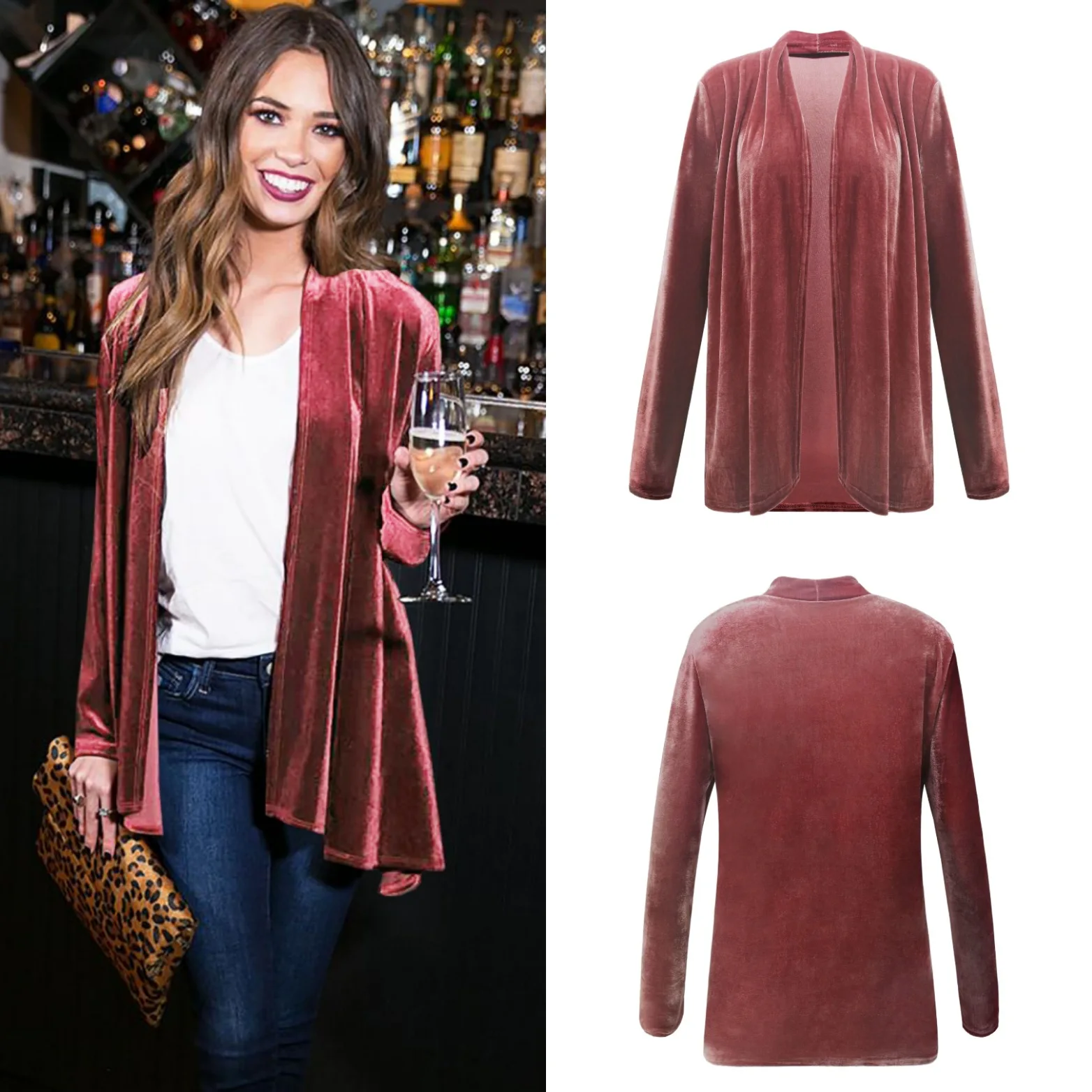 New Style Separate Station Hot Selling Velvet Spring And Autumn Long-sleeved Cardigan Women’s Coat 2468