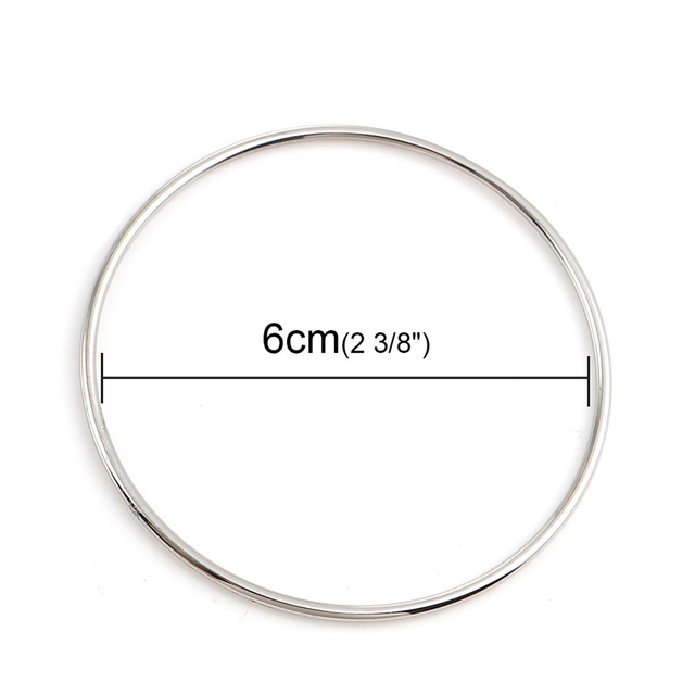 Stainless Steel Bangles Bracelets Rose Gold Silver Color Round Jewelry For Women Men Gifts 22cm - 18.5cm Long, 1 PC