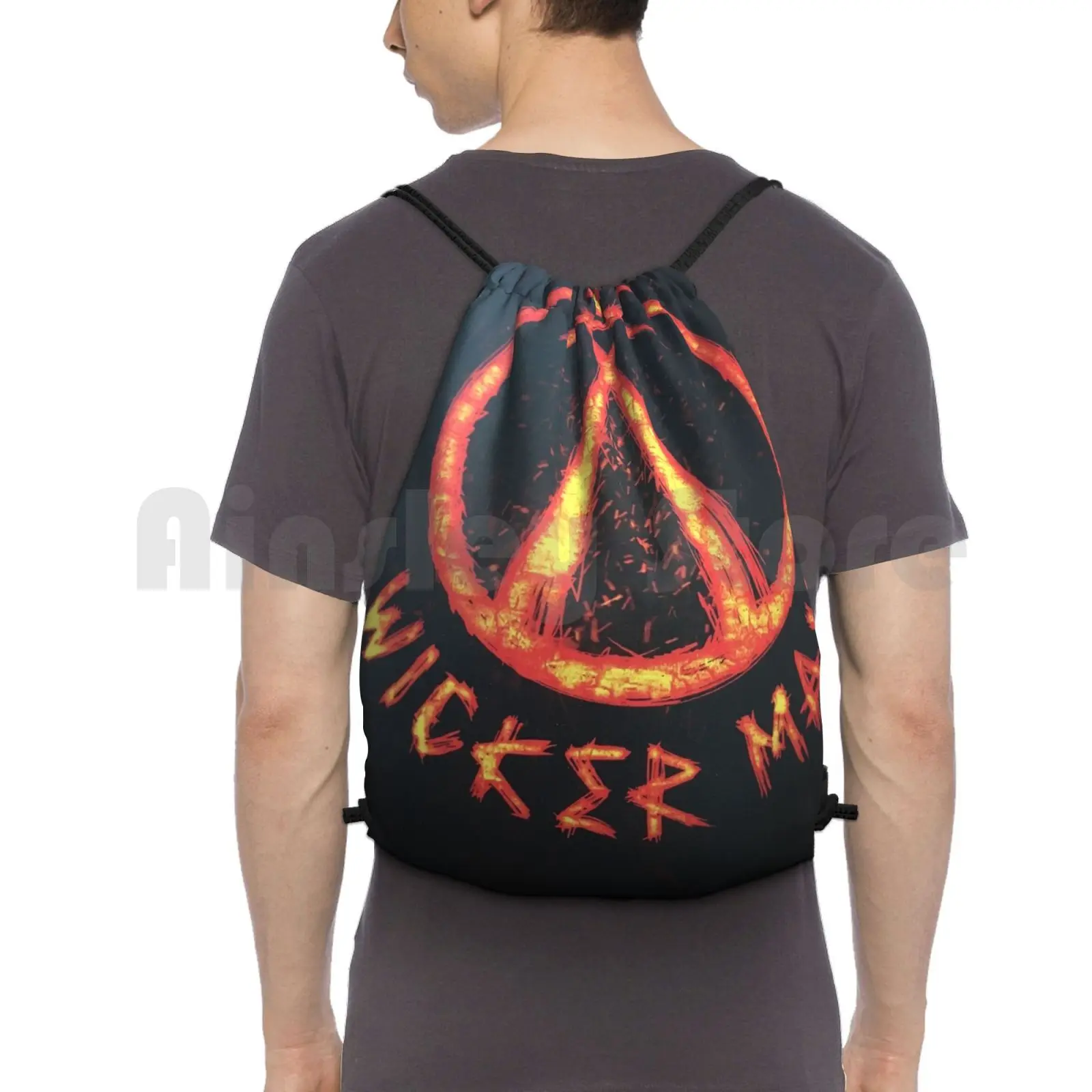 

The Wickerman Backpack Drawstring Bags Gym Bag Waterproof Horror British Horror Movies Horror The Wickerman Wickerman Fire
