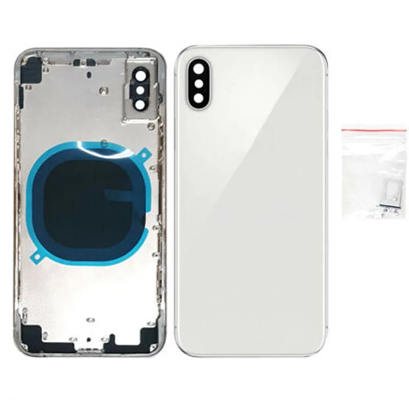 Чехол с полным корпусом для iPhone X, сменная задняя рамка, стеклянная крышка для батареи, без гибкого кабеля+ sim-лоток, боковые части для ключей