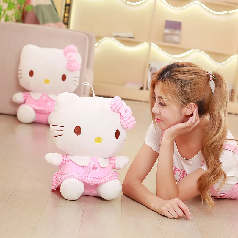 Оригинальные куклы Hellokitty плюшевые игрушки, очаровательные Куклы hello kitty, подарок на день девочек, Рождественский подарок/40 см
