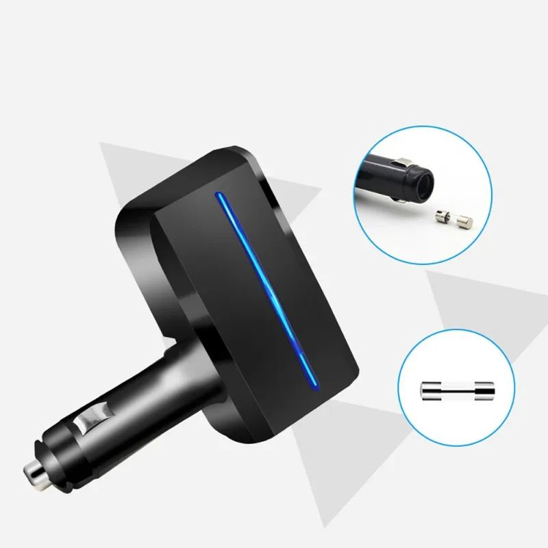 DC12V/24 V Универсальный 2-сторонний разветвитель авто прикуривателя Dual USB Автомобильное зарядное устройство Зарядное устройство гнездо адаптера питания 3.1A 80 Вт сплиттер Зарядное устройство - Название цвета: Черный