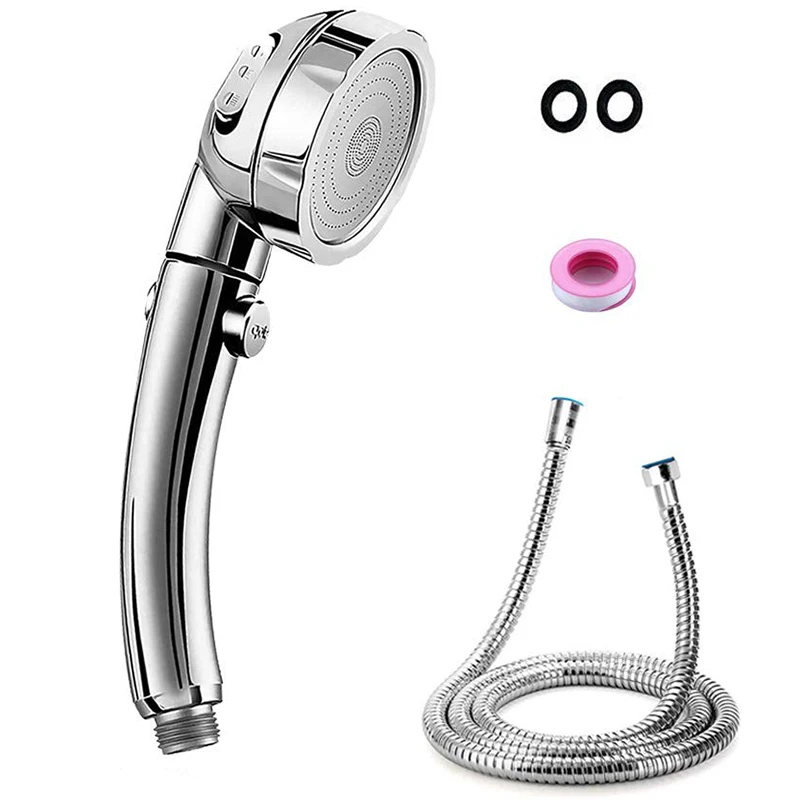 Ручная душевая головка высокого давления с выключателем паузы ВКЛ./ВЫКЛ., 3 настройки, Душевая насадка для экономии воды, хромированная отделка, ванная комната, Душ Ac
