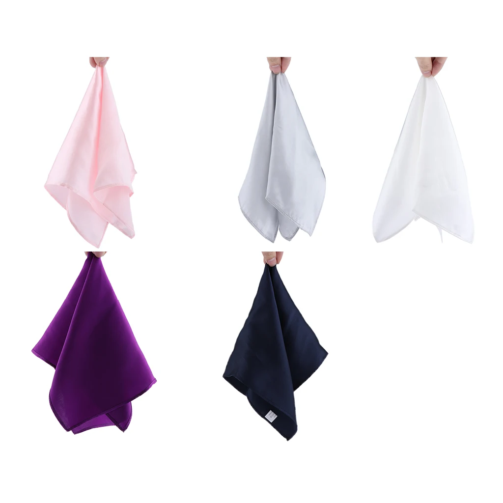 Mens Gentle Pure Mulberry Silk Pocket Square Plain Solid Handkerchief Variety Colors 