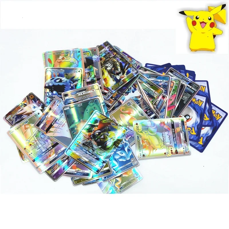100 шт. игрушки Pokemon GX EX MEGA Сияющие карты игра битва карта без повторов Пикачу