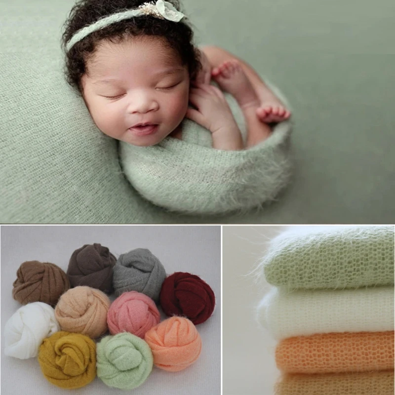 Baby Mohair Receiving Blanket Infants Sleeping Swaddle Wrap Newborn Photography Props Backdrop Photo Shooting Accessories newborn photographer near me