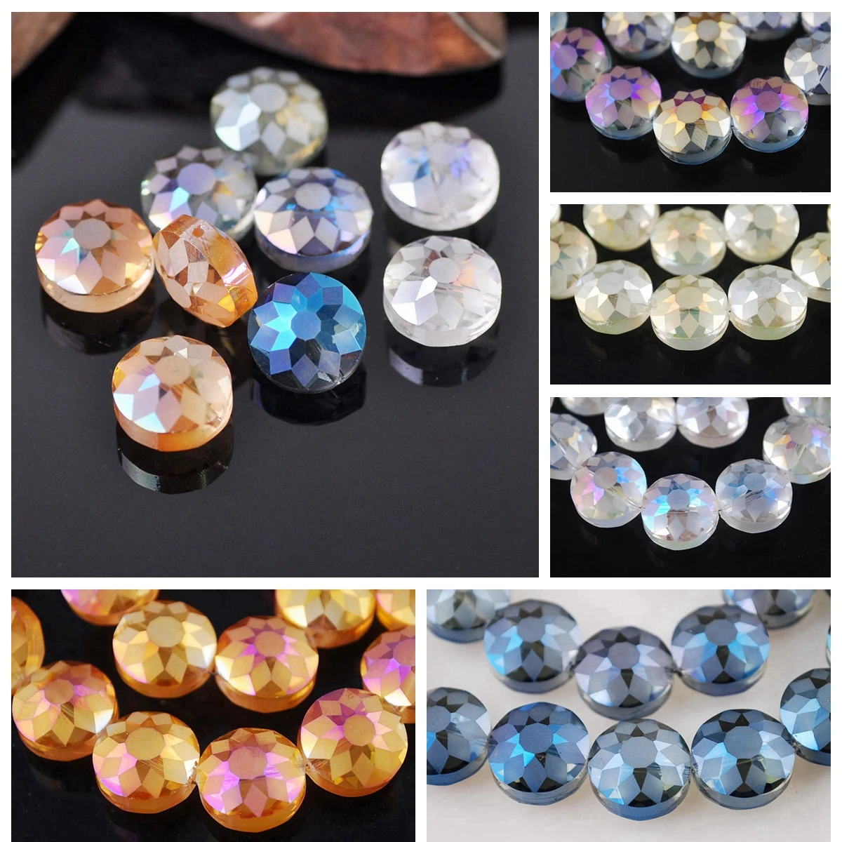 

14mm 18mm Rondelle Faceted Matte Crystal Glass Loose Beads For Jewelry Making DIY Crafts