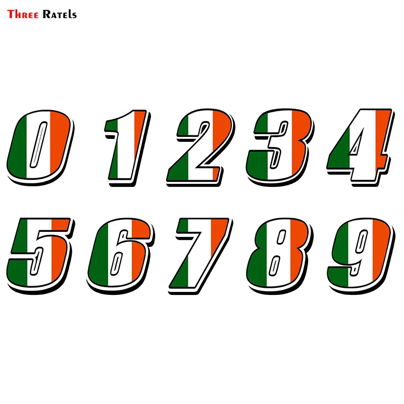 Виниловые наклейки Three Ratels с изображением номерного флага Ирландии для стайлинга