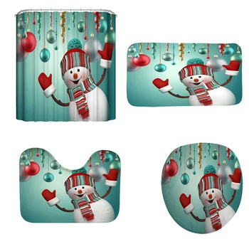 

New Curtain Cute Christmas Printed 3d Shower Curtains Waterproof Bath Curtain In The Bathroom Home Decoration Waterproof Bath Sc