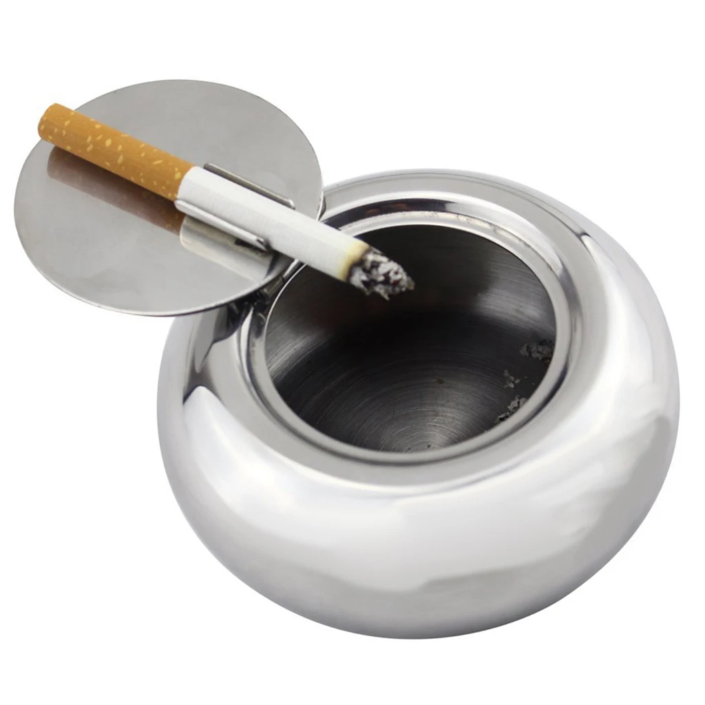 Stainless Steel Ash Tray Ashtray Car Auto Home Room Use with Fixed Groove