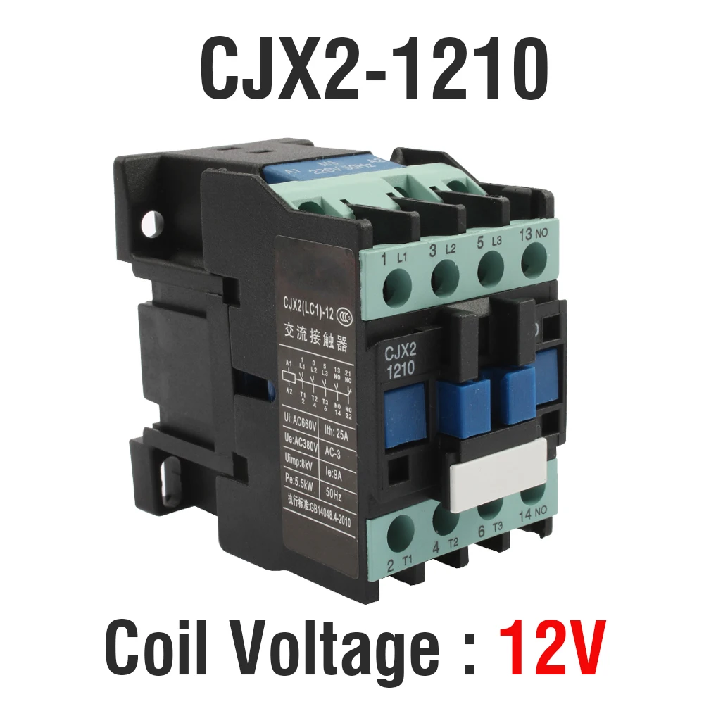 12V Вспомогательное оборудование KOHTAKTOP CJX2 1210 LC1 контактор переменного тока 220 В переменного тока 12A 50 Гц/60 Гц lc1 1210 220 В без использования с Поплавковым выключателем - Цвет: 12V