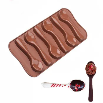 

Silicone Spoon Baking Mold Chocolate Biscuit Candy Jelly DIY Mold Baking Tool Mold Cake Stencil Cake Decorating Tools#YL10