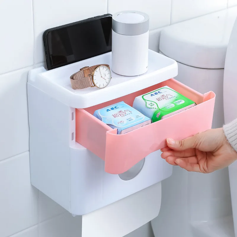 Ванная комната водонепроницаемый тканевый ящик пластиковый держатель туалетной бумаги склад-хралилище подставленное к стене коробка с двойным дном раздатчик салфеток Органайзер
