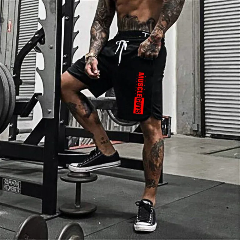 Muscleguys шорты для спортзала мужские сетчатые Короткие брюки повседневные шорты для бега спортивные брюки для фитнеса мужские спортивные шорты