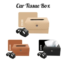 Высококачественный креативный подлокотник из овечьей кожи, Автомобильный задний автомобиль с тканевой коробкой, фиксированный кожаный складной отсек, украшение