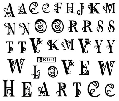 Наклейки для ногтей водные наклейки тату слайдер крутые буквы английского алфавита дизайн украшения Маникюр Pegatina обертка из фольги
