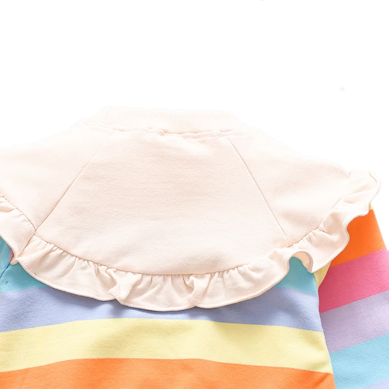 Осенняя детская Повседневная Блузка для малышей полосатые толстовки с длинными рукавами для маленьких девочек с бантом, комплект верхней одежды
